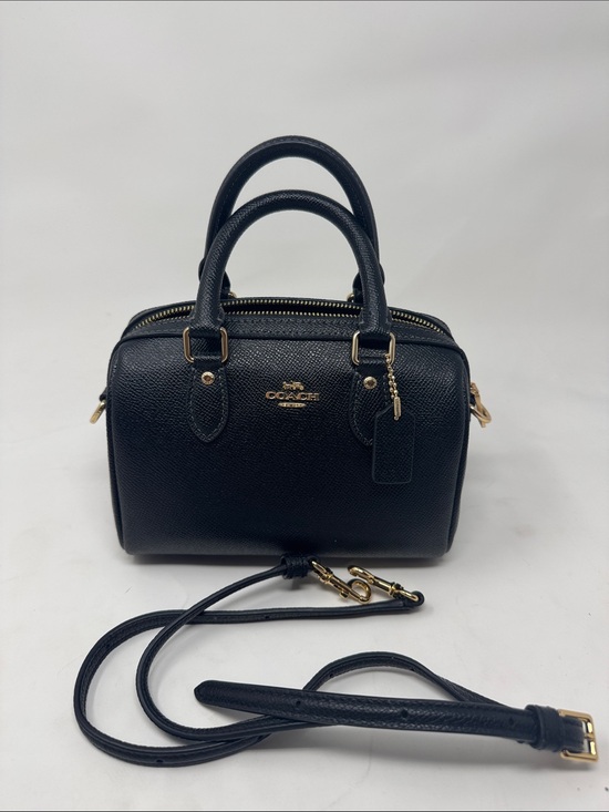 Coach Handbags - Coach Black Mini Leather Satchel with Gold Hardware